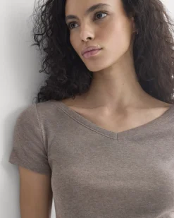 Tissue Short-Sleeve V-Neck Top