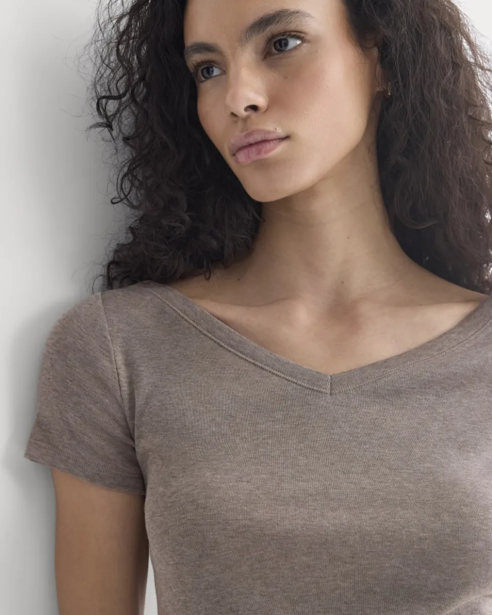 Tissue Short-Sleeve V-Neck Top