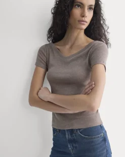 Tissue Short-Sleeve V-Neck Top