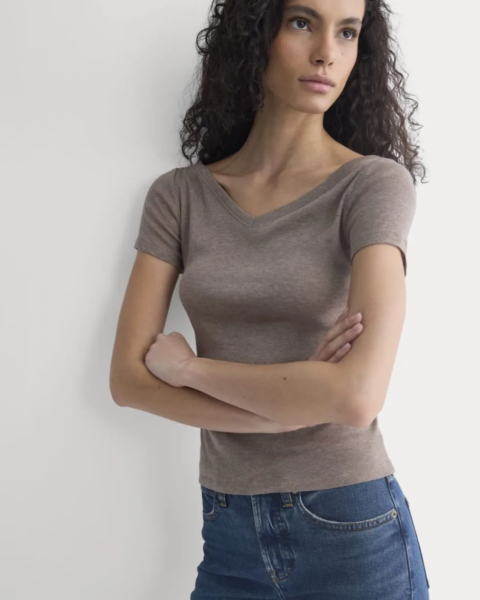 Tissue Short-Sleeve V-Neck Top