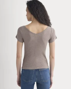 Tissue Short-Sleeve V-Neck Top