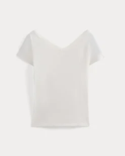 Tissue Short-Sleeve V-Neck Top