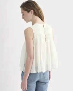 Twisted Pleat Tank in Silk Georgette