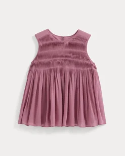 Twisted Pleat Tank in Silk Georgette