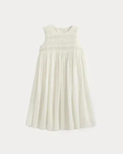 Twisted Pleated Mini Dress in Silk Georgette