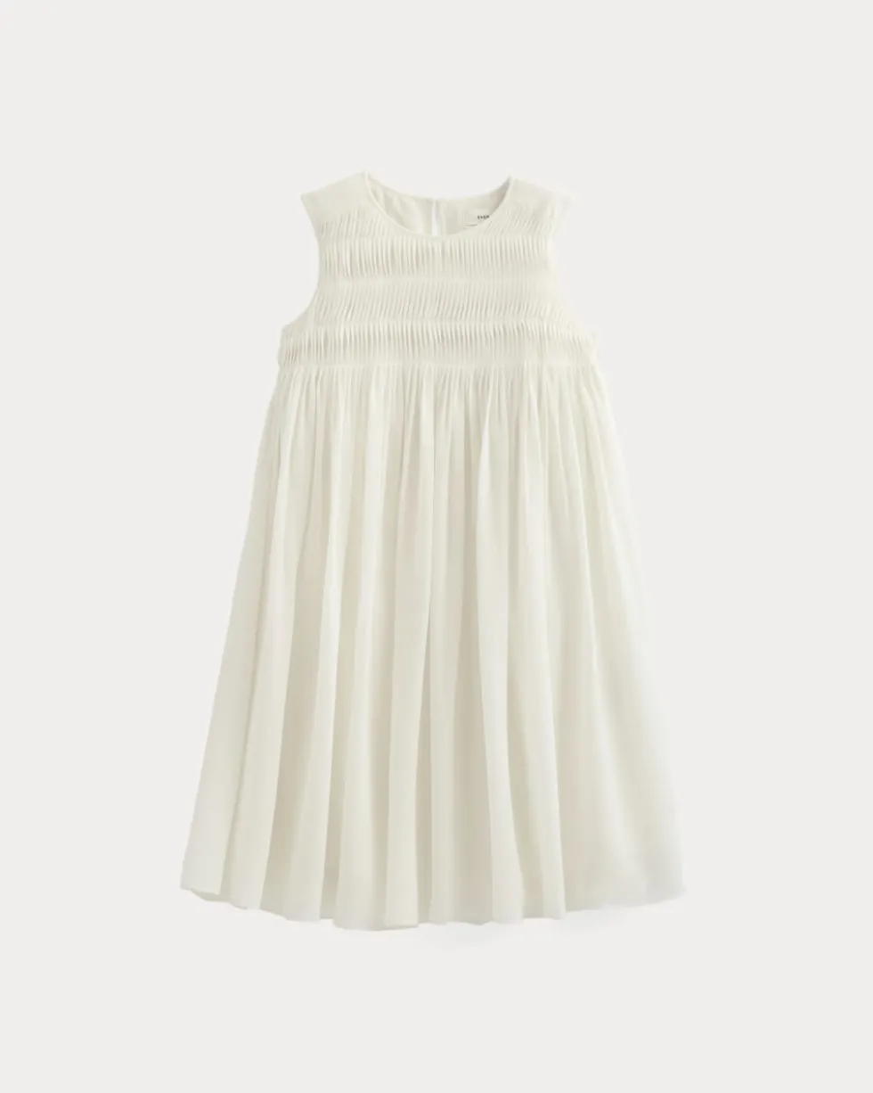 Twisted Pleated Mini Dress in Silk Georgette