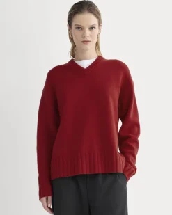 V-Neck Sweater in Extrafine Luxe Merino