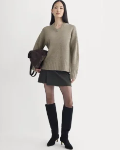 V-Neck Sweater in Extrafine Luxe Merino