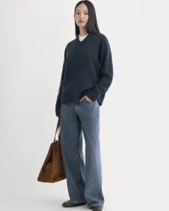 V-Neck Sweater in Extrafine Luxe Merino