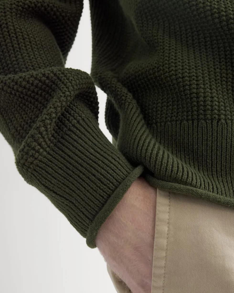 Waffle Rollneck Crew in Everyday Cotton