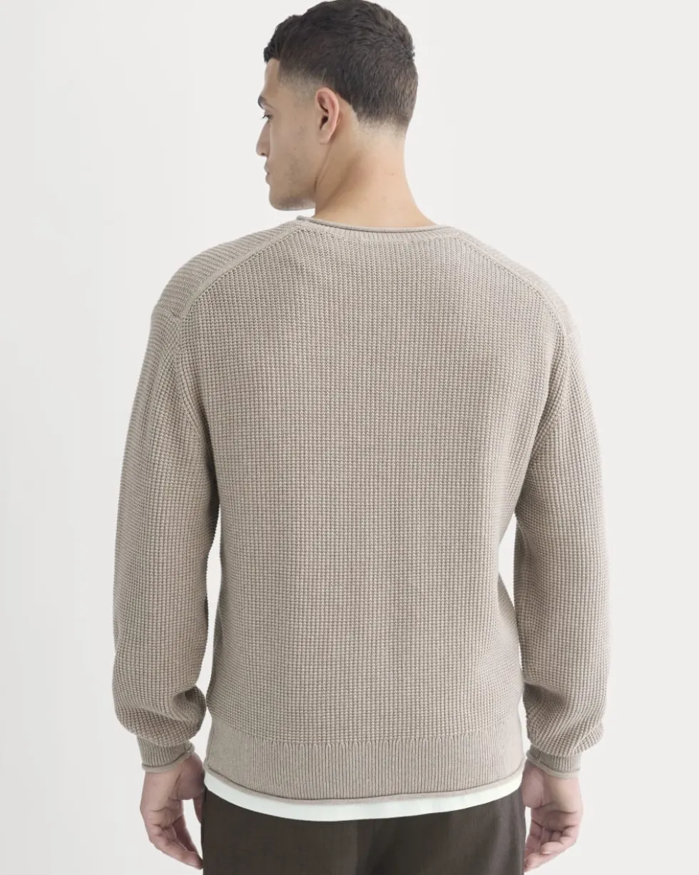 Waffle Rollneck Crew in Everyday Cotton