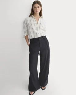 Wide-Leg Belted Pant in Stretch Linen