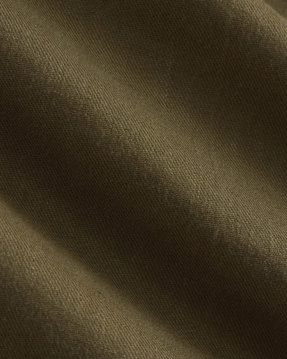 Wide-Leg Belted Pant in Stretch Linen