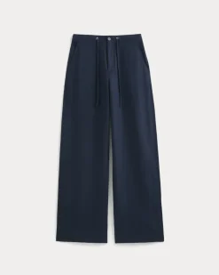 Wide-Leg Drawstring Pant in Linen