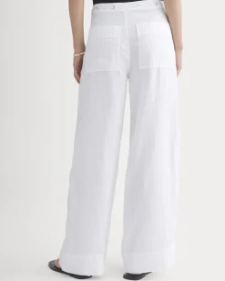 Wide-Leg Drawstring Pant in Linen
