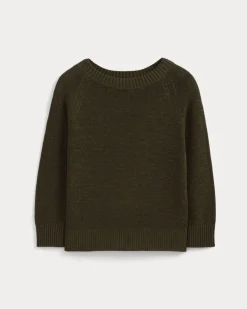 Wide-Neck Crew Sweater in Tape Yarn