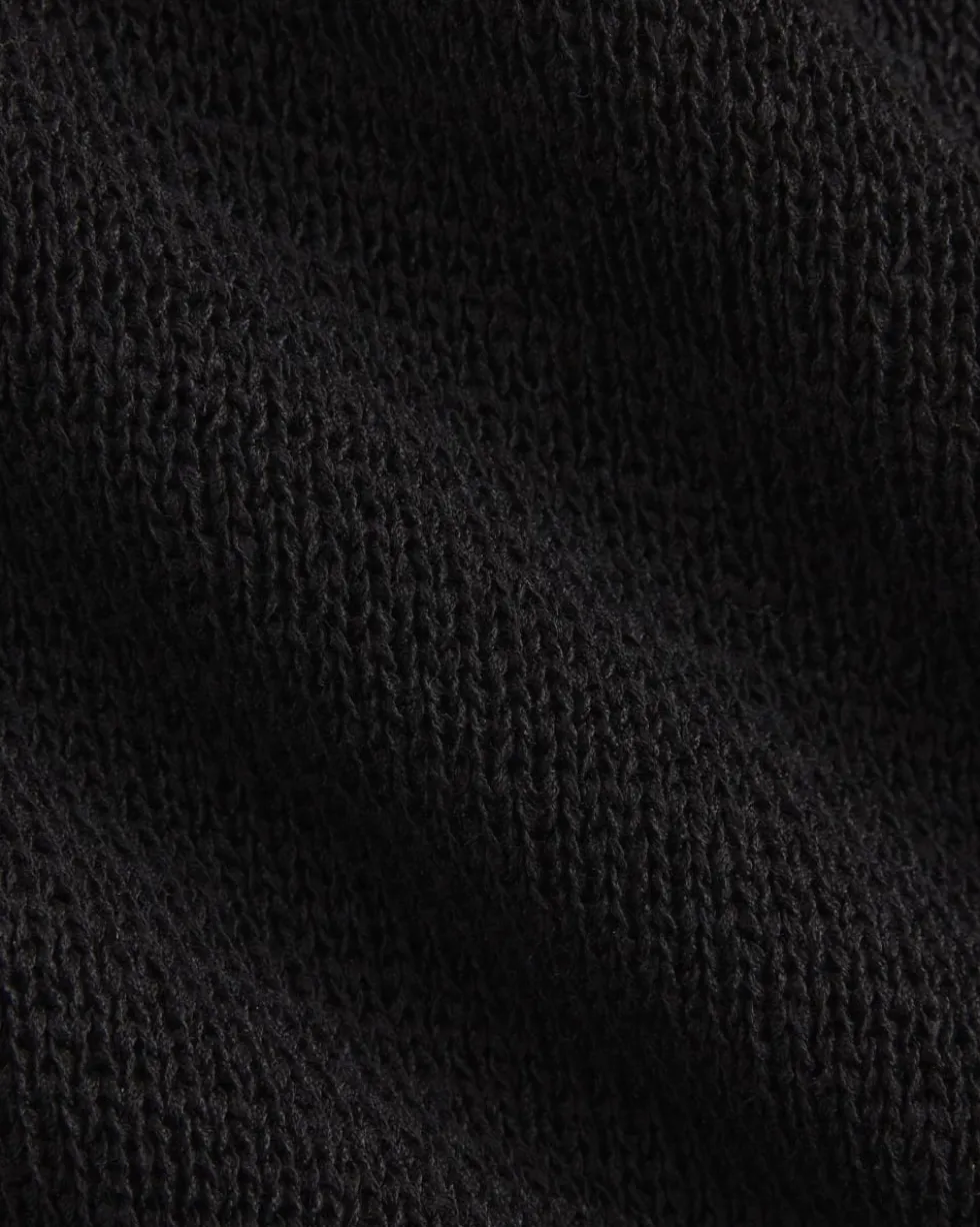 Wide-Neck Crew Sweater in Tape Yarn