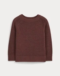 Wide-Neck Crew Sweater in Tape Yarn