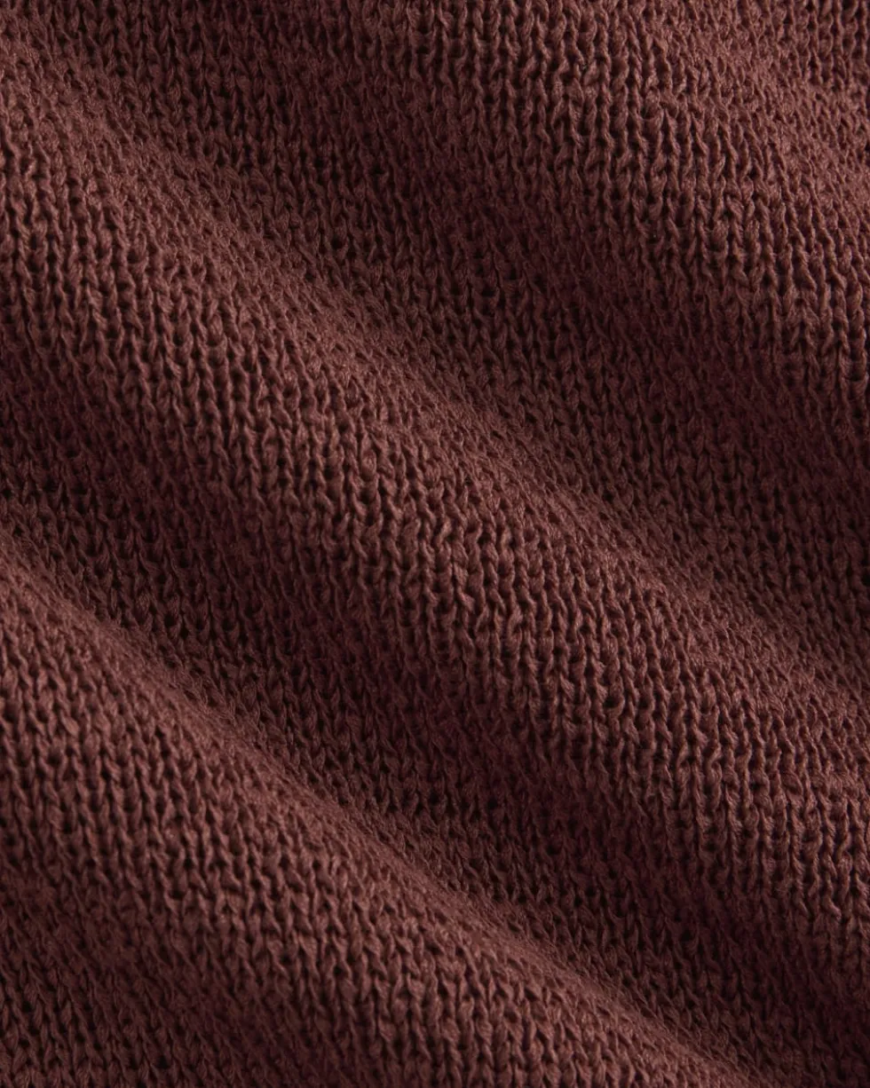 Wide-Neck Crew Sweater in Tape Yarn